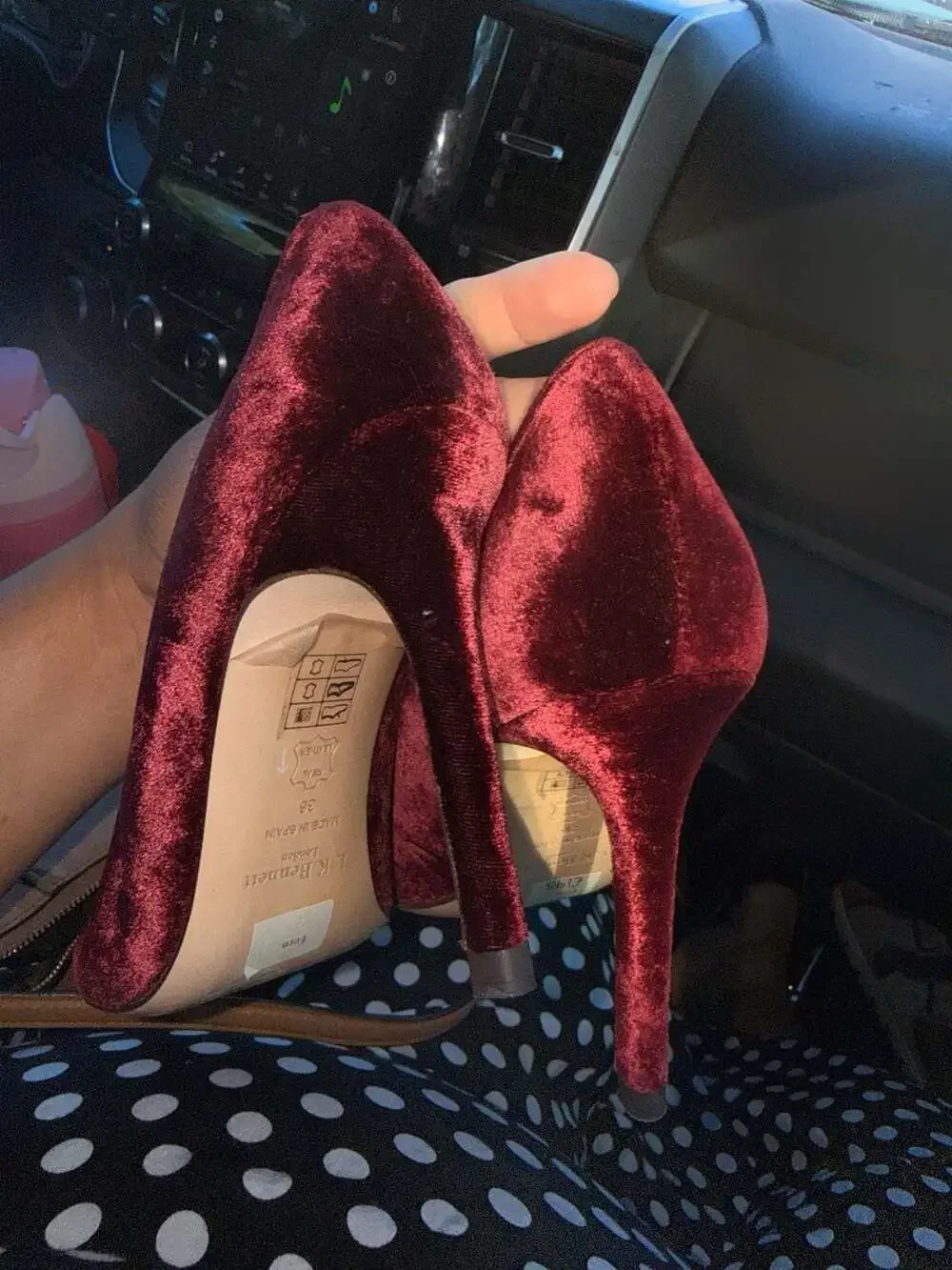 L.K. Bennett Fern Burgundy Velvet Pointed-Toe Stiletto Pumps